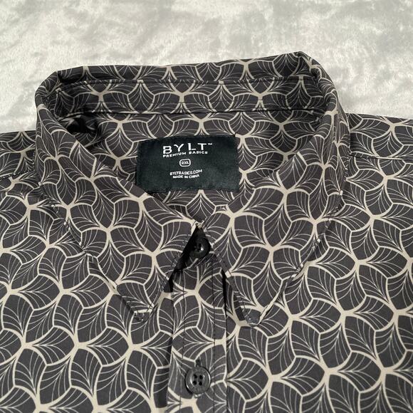 Bylt Shirt 2XL Riviera Button Down Stretch Performance Work Casual Geometric - Picture 5 of 10